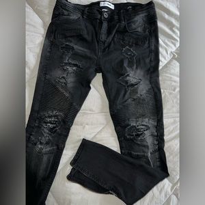 Black fashion nova distressed Jeans